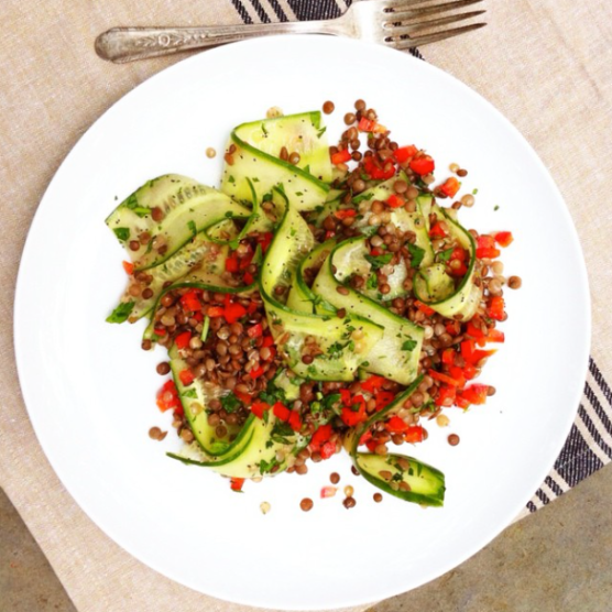 Lentil Salad with Sliced Cucumber @Ketmala's Kitchen 2015