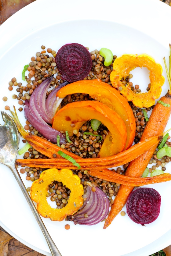 Roasted Autumn Vegetables with Sprouted Lentils @Ketmala's Kitchen 2014